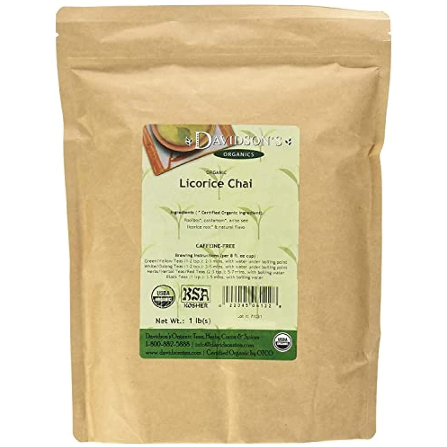 Davidsons Tea Bulk, Licorice Chai, 16Ounce Bag