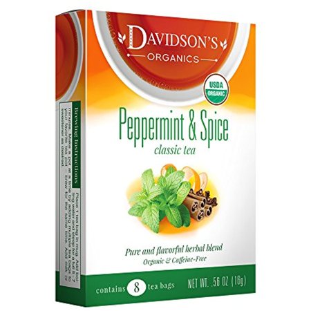 Davidsons Tea Peppermint And Spice, 8-Count Tea Bags (Pack Of 12)