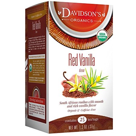 Davidsons Tea Red Vanilla, 25-Count Tea Bags, 1.3 Oz, (Pack Of 6)