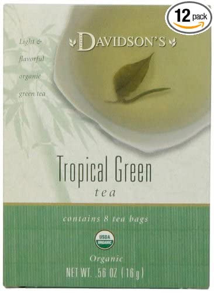 Davidsons Tea Tropical Green Tea, 8Count Tea Bags (Pack of 12