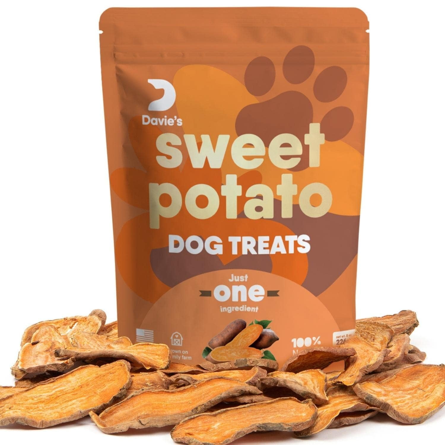 Davie's Sweet Potato Dog STF9 Treats Healthy Dog Treats Made in USA