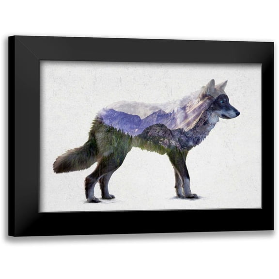 Davies Babies 14x11 Black Modern Framed Museum Art Print Titled - Rocky Mountain Grey Wolf