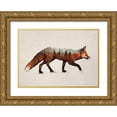 thumbnail image 1 of Davies Babies 14x11 Gold Ornate Wood Framed with Double Matting Museum Art Print Titled - The Red Fox, 1 of 4