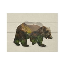 Davies Babies 'North American Brown Bear' Wood Slat Art 12x16