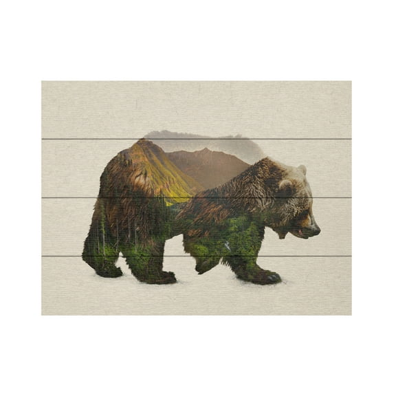 Davies Babies 'North American Brown Bear' Wood Slat Art 12x16
