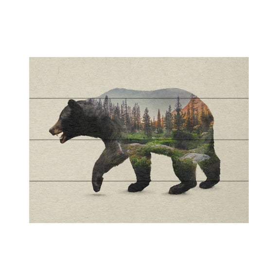 Davies Babies 'The North American Black Bear' Wood Slat Art 12x16