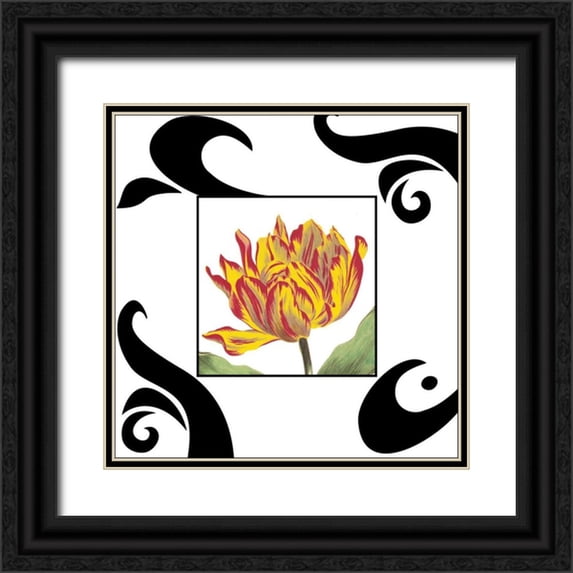 Davies, Susan 26x26 Black Ornate Wood Framed with Double Matting Museum Art Print Titled - Enchanted Evening I