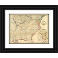 thumbnail image 1 of Davies and Co. 14x11 Black Ornate Wood Framed with Double Matting Museum Art Print Titled - Map of The Seat of Civil War In America, 1862, 1 of 4