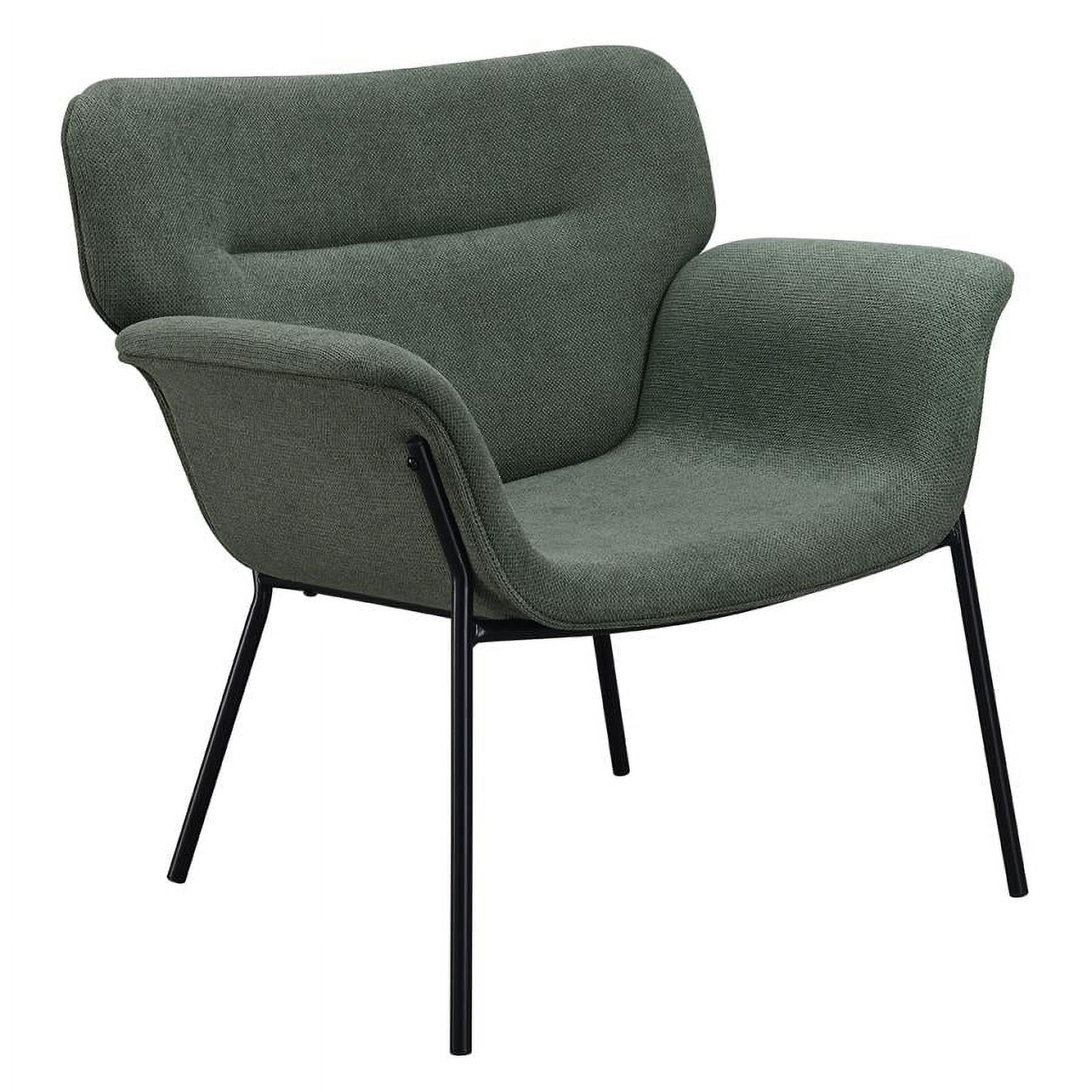 Ivy Green Woven Fabric Mid-Century Modern Accent Chair
