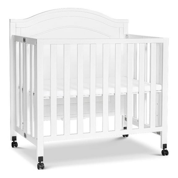 DaVinci Charlie Folding Portable 3-in-1 Mini Crib in White