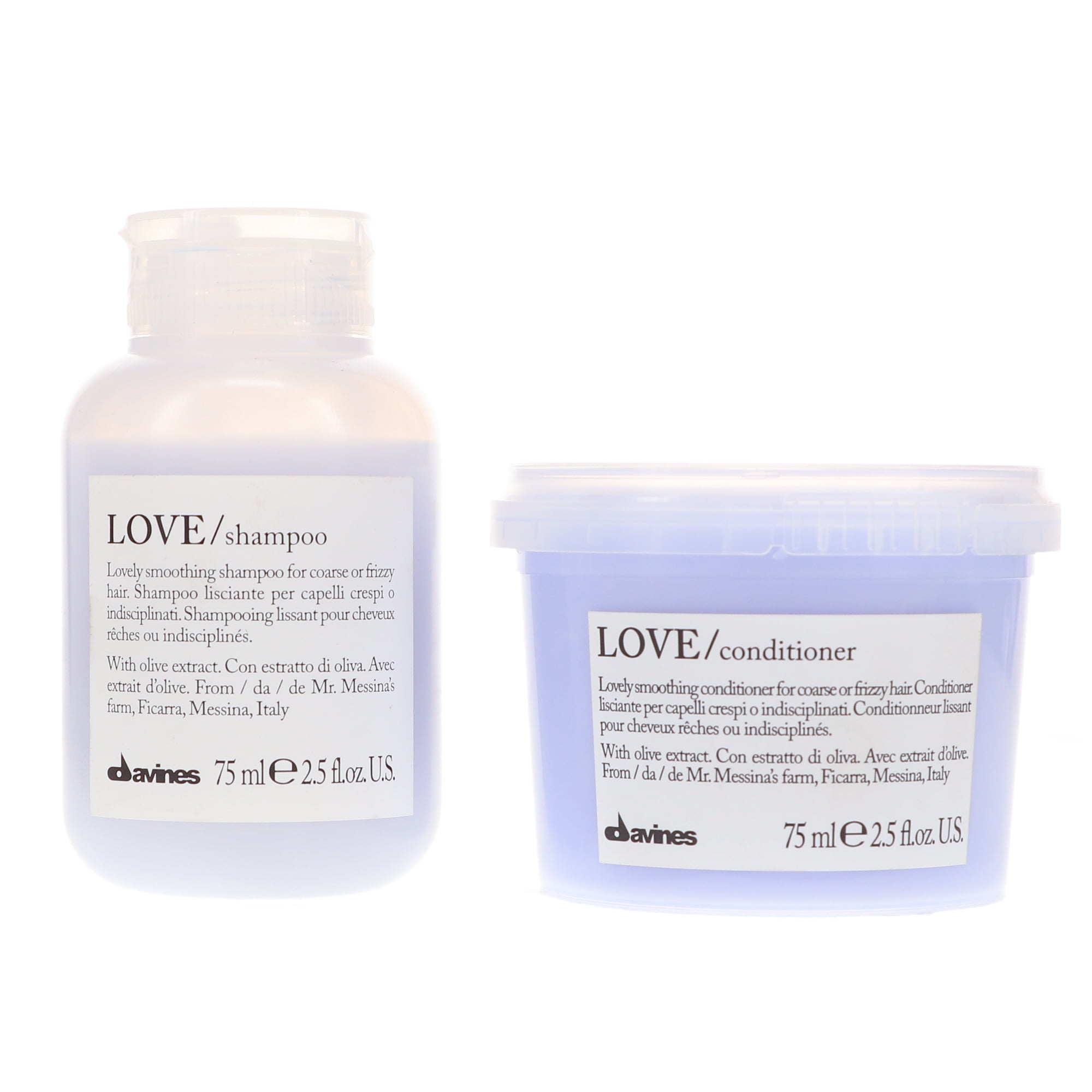 Davines LOVE Smoothing Shampoo 2.5 oz & LOVE Smoothing Conditioner 2.5 oz Combo Pack