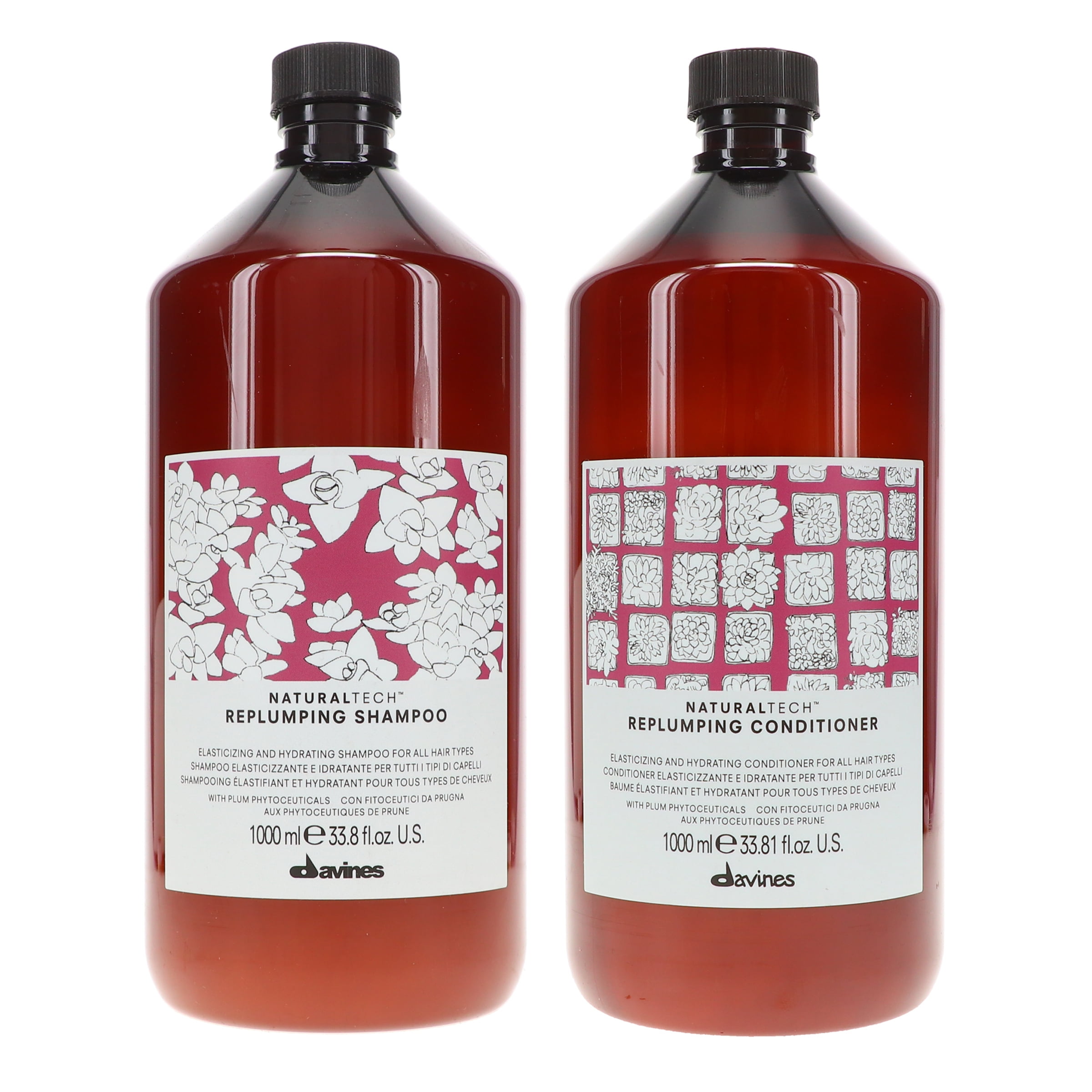 シャンプー davines Naturaltech Replumping Shampoo Davines NaturalTech Replumping Shampoo 33.8 oz & Conditioner 33.8