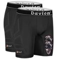 thumbnail image 1 of Davion 2 Packs Boys Baseball Sliding Padded Compression Shorts with 2 Athletic Cups Youth Underwear for Football, Lacrosse(Black-L), 1 of 5