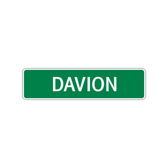 Davion Boys Children Name Letter Printed Plaque Decoration Novelty Label Indoor Outdoor Unique Wall Unique Aluminum Metal Sign4"x13.5"