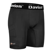 Davion Youth Padded Sliding Shorts with Cup Pocket for Baseball & Softball Black L