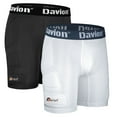 thumbnail image 1 of Davion Boys Youth Sliding Shorts with Cup 2-Pack Padded Compression Baseball Softball Athletic Cup Shorts with Cup Pocket Black&White XL, 1 of 6