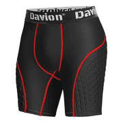 Davion Boys Sliding Padding Shorts Youth Briefs Underwear Supporter for Football, Baseball, Lacrosse, Softball Red-XS