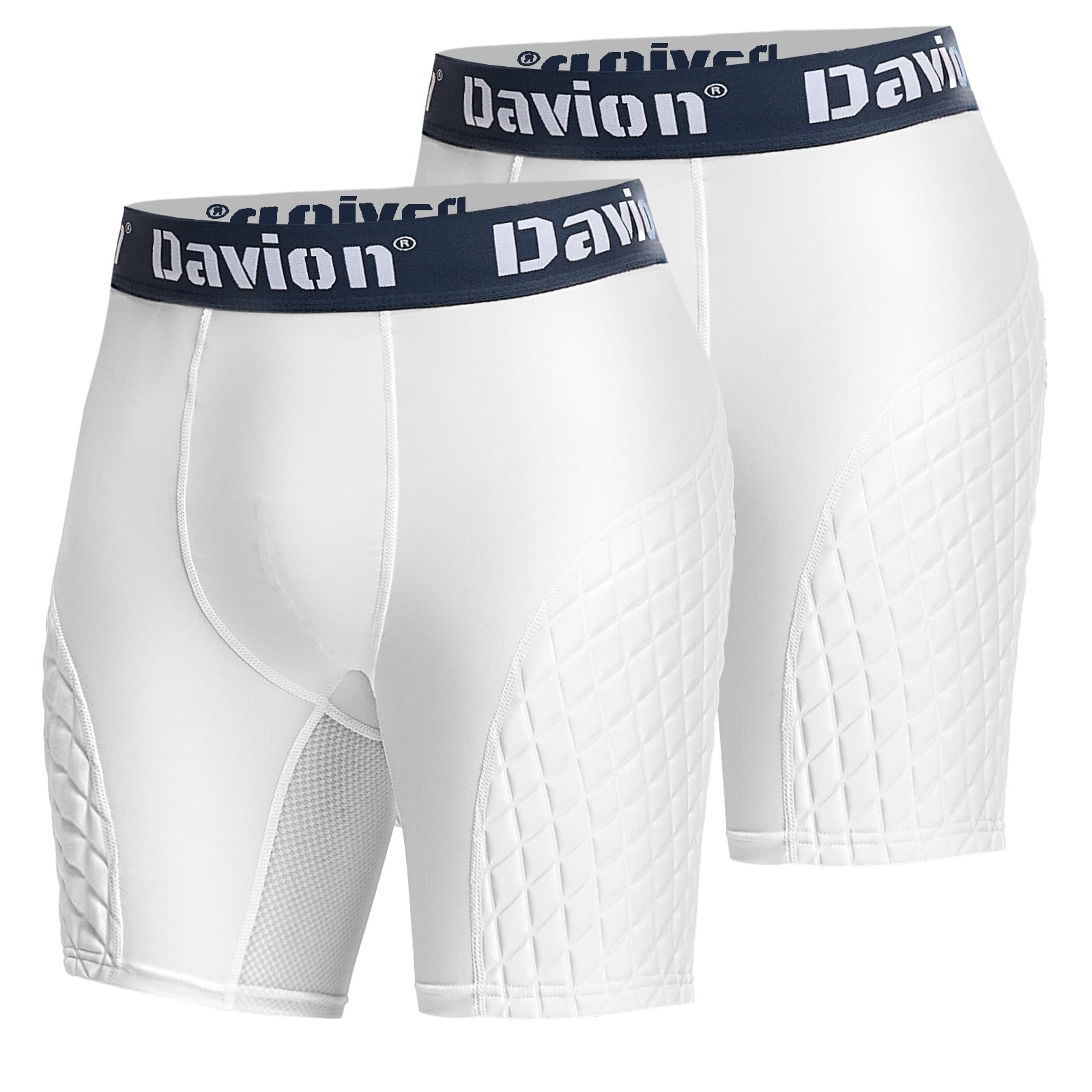 Short De Compression Rembourré Davion Pour Garçons - Baseball, Blanc, Taille M
