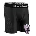 thumbnail image 1 of Davion Youth Boys Baseball Cup Underwear Sliding Shorts with Soft Protective Athletic Cup Padded Compression Shorts for Football，Softball，Lacrosse，Hockey(Black-S), 1 of 7