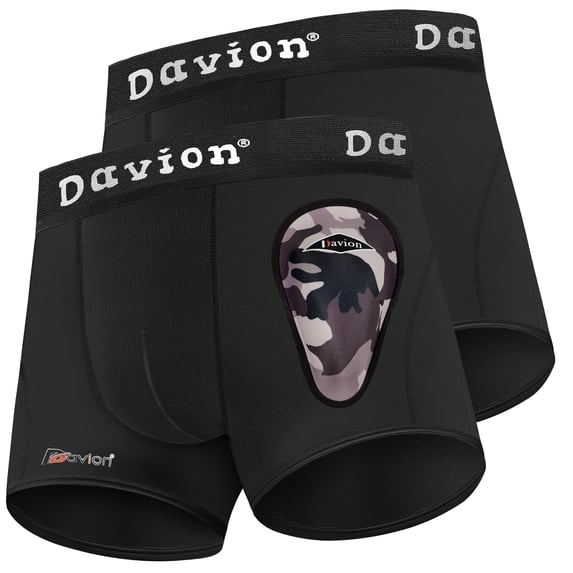 Davion Youth Boys Baseball Cup Underwear with Soft Protective Athletic Cup Compression Shorts for Baseball,Football, Lacrosse(Black-XS)