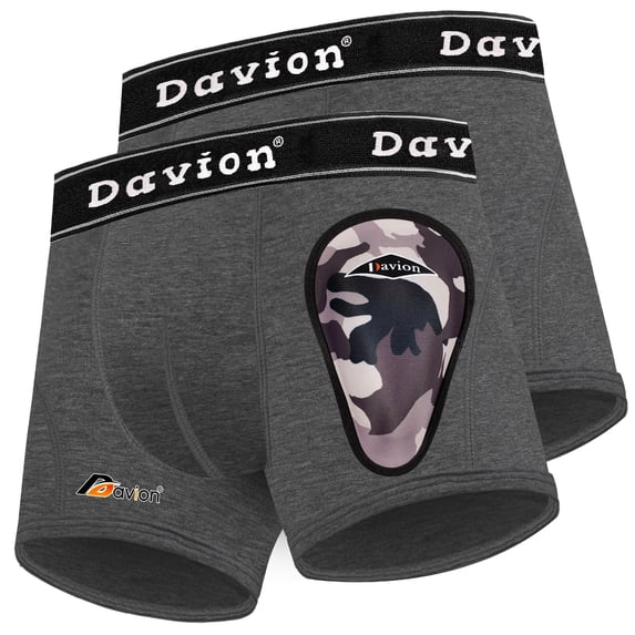 Davion Youth Boys Baseball Cup Underwear with Soft Protective Athletic Cup Compression Shorts for Baseball,Football, Lacrosse(Dark Grey-S)