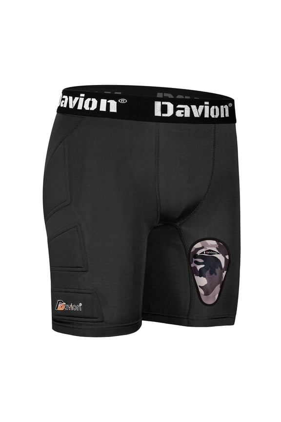 Youth Compression Sliding Shorts with Protective Cup | Baseball & Softball (Black XS)