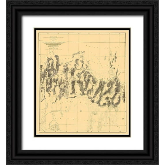 Davis 26x29 Black Ornate Wood Framed with Double Matting Museum Art Print Titled - Humboldt Range Mud Lakes Nevada - Davis 1855