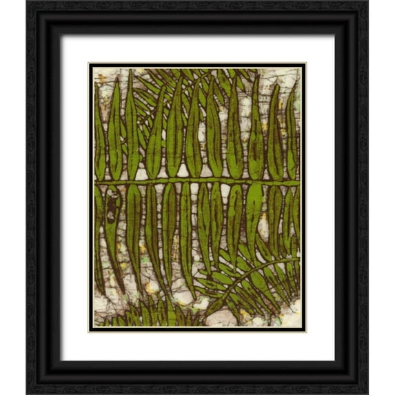 Davis, Andrea 15x18 Black Ornate Wood Framed with Double Matting Museum Art Print Titled - Batik Frond III
