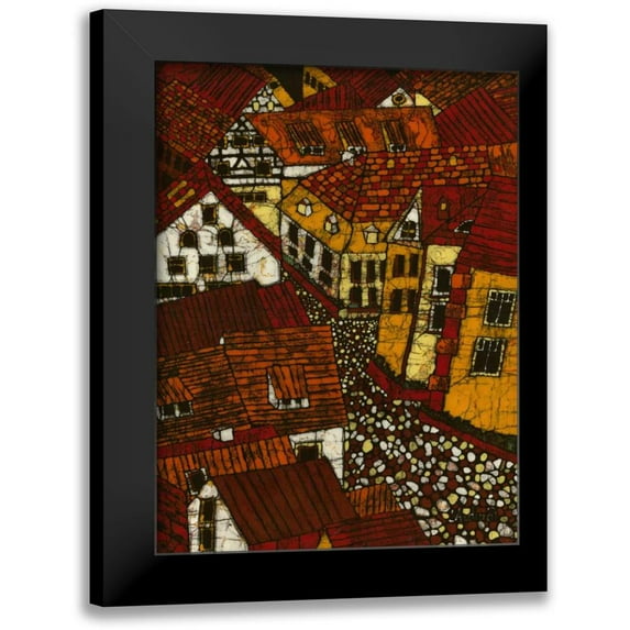 Davis, Andrea 19x24 Black Modern Framed Museum Art Print Titled - Red Roofs II