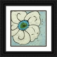 thumbnail image 1 of Davis, Andrea 20x20 Black Ornate Wood Framed with Double Matting Museum Art Print Titled - Aqua Batik Botanical II, 1 of 4