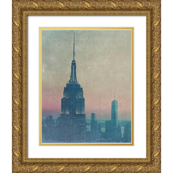 Davis, Ashley 15x18 Gold Ornate Wood Framed with Double Matting Museum Art Print Titled - Lets Fly Away NY