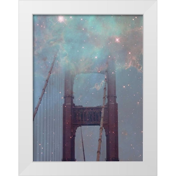 Davis Ashley 25x32 White Modern Wood Framed Museum Art Print Titled - Starry San Francisco.