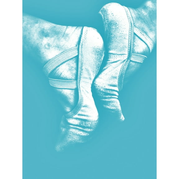 Davis Ballerina Ballet Shoes Blue Large Wall Art Print