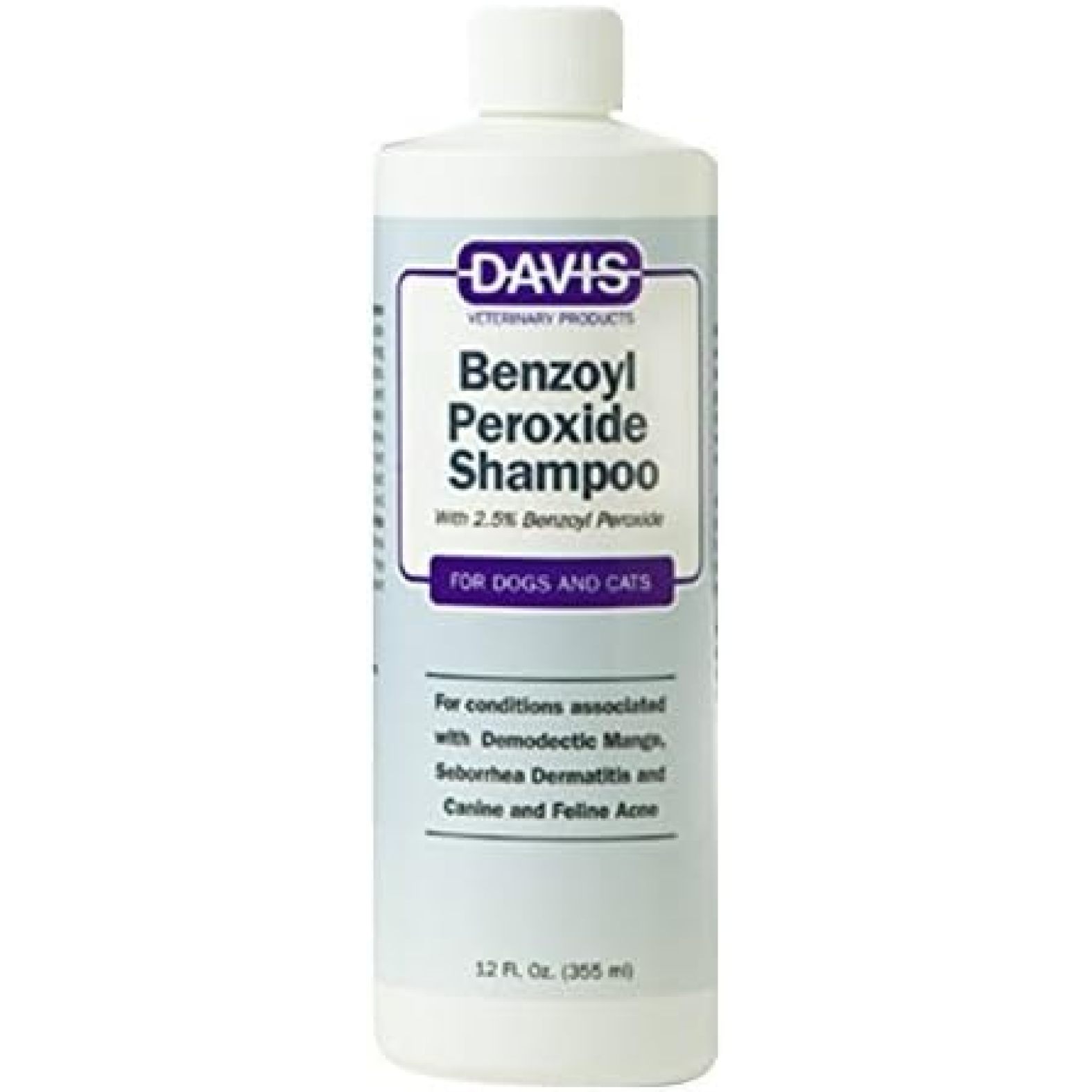 Davis Benzoyl Peroxide Medicated Dog & Cat Shampoo, 12 oz. Dermatitis