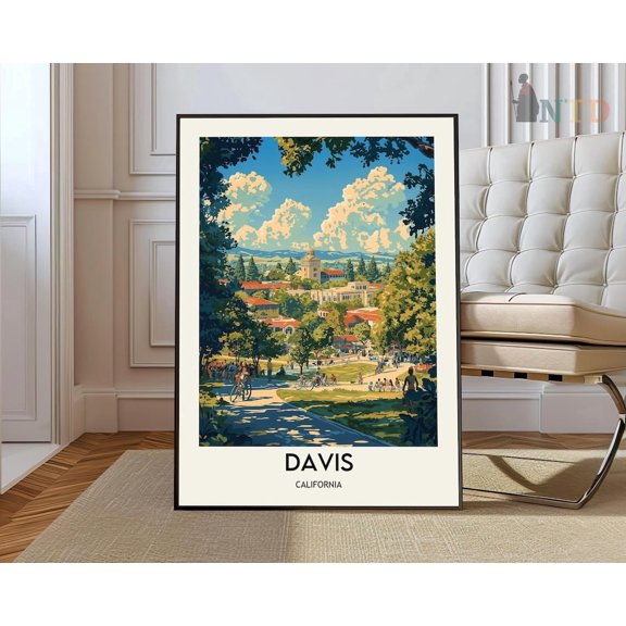 Davis California University Town Wall Art Travel Decor Photo Unframed Paper Print