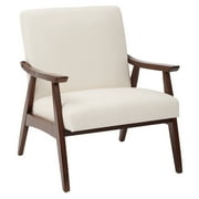 OSP FURNITURE Davis Chair in Linen Beige fabric with Medium Espresso frame
