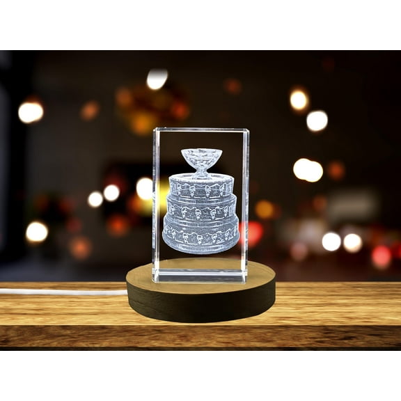 Davis Cup Trophy Replica | 3D Engraved Crystal Award for Sports Tournament Champion