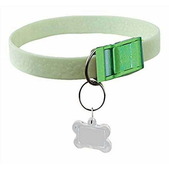 Davis FurEver Brite Glow in The Dark Pet Safety Collar, Small to Medium, Green