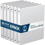 Davis Group Premium Economy, Round Ring, Binder, 6 Pack (White, 1")