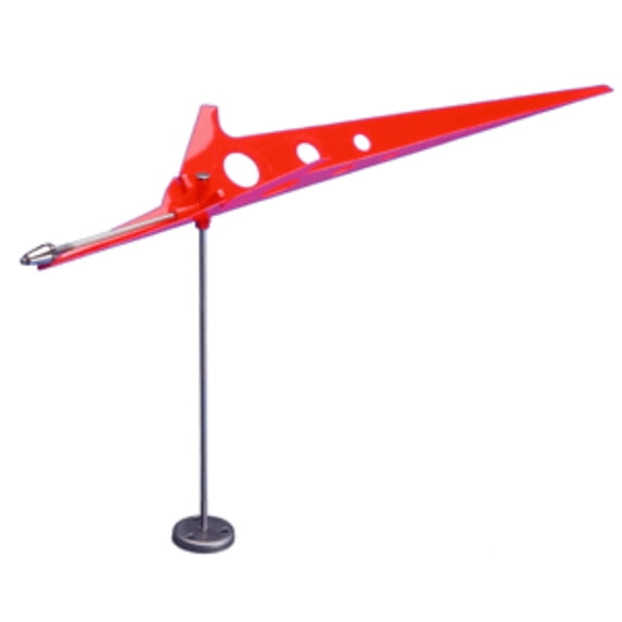 14" Solid Red and Metallic Gray Marine Accessories Durable Davis Spar-Fly Wind Indicator