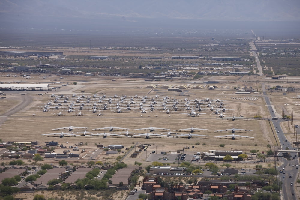 Davis-Monthan Air Force Base airplane boneyard in Arizona Canvas Art - Terry MooreStocktrek Images (18 x 12)