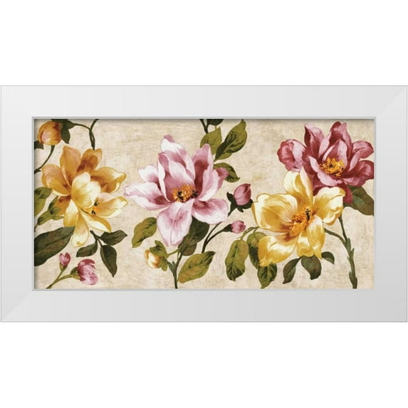 Davis, Pamela 14x9 White Modern Wood Framed Museum Art Print Titled - Pink Meets Yellow