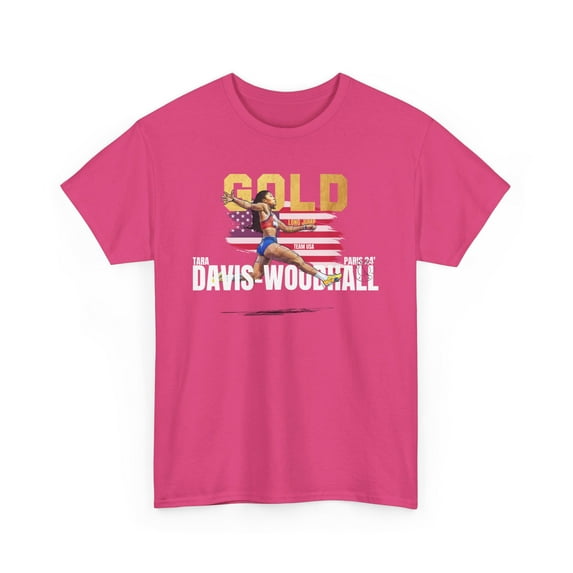 Davis WoodHall Long Jump USA Gold Medals Unisex Heavy Cotton Tee
