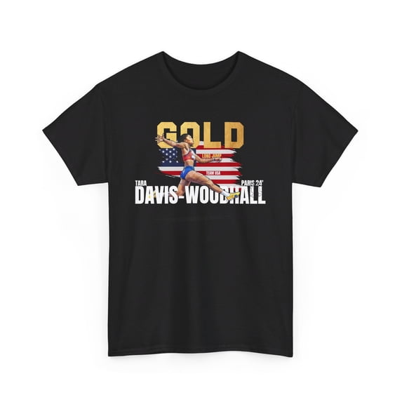 Davis WoodHall Long Jump USA Gold Medals Unisex Heavy Cotton Tee