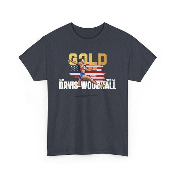 Davis WoodHall Long Jump USA Gold Medals Unisex Heavy Cotton Tee