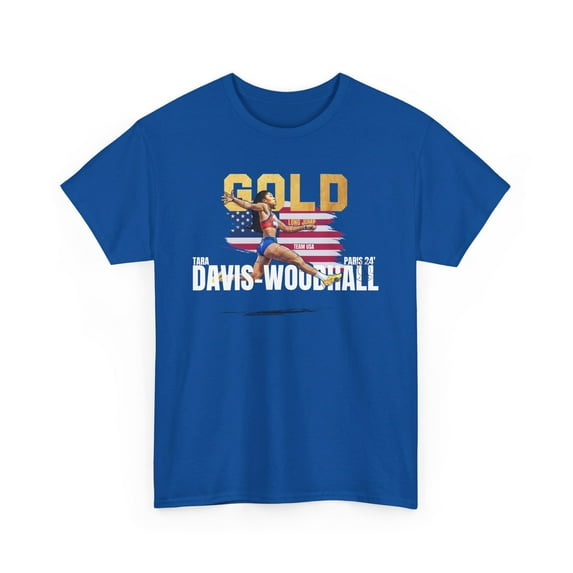 Davis WoodHall Long Jump USA Gold Medals Unisex Heavy Cotton Tee