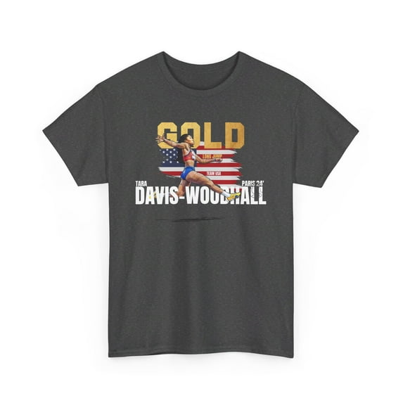 Davis WoodHall Long Jump USA Gold Medals Unisex Heavy Cotton Tee