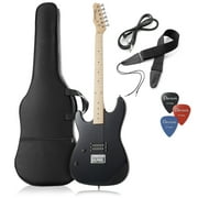 Davison 39-Inch Full-Size Left Handed Electric Guitar with Humbucker Pickup, Black