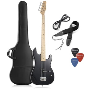 Davison 4-String Electric Bass Guitar with P-Style Pickups, Black