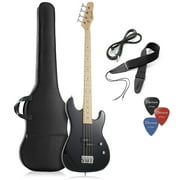 Davison 4-String Electric Bass Guitar with P-Style Pickups, Black